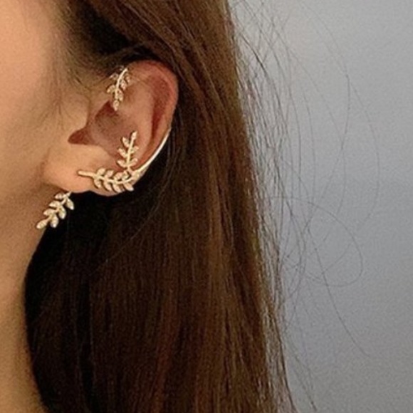 💙💕Last one Olive Leaf single Earring earcuff - Picture 4 of 9
